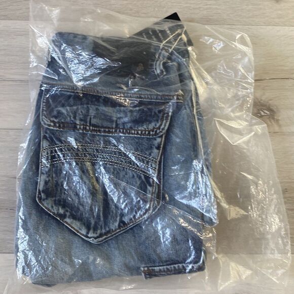 Play Bigg Jeans Men's Cargo Flap Pocket Wash Out Hip Hop Denim ShortsSize 32 NWT - Picture 10 of 15